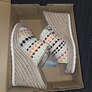 TOMS Colorful Patterned Wedge Sandals